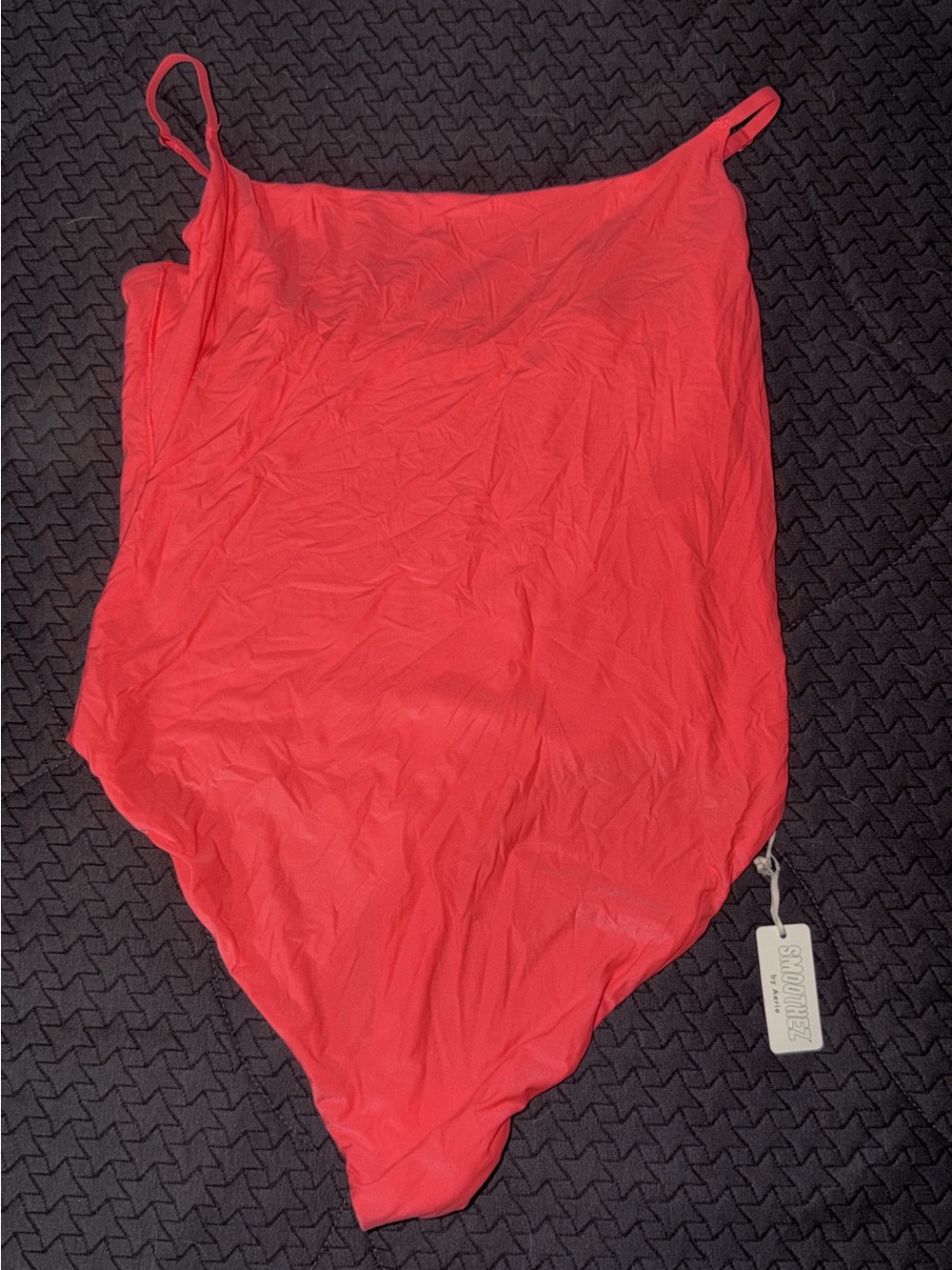 aerie Red Slip Bodysuit with Spaghetti Straps